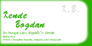 kende bogdan business card